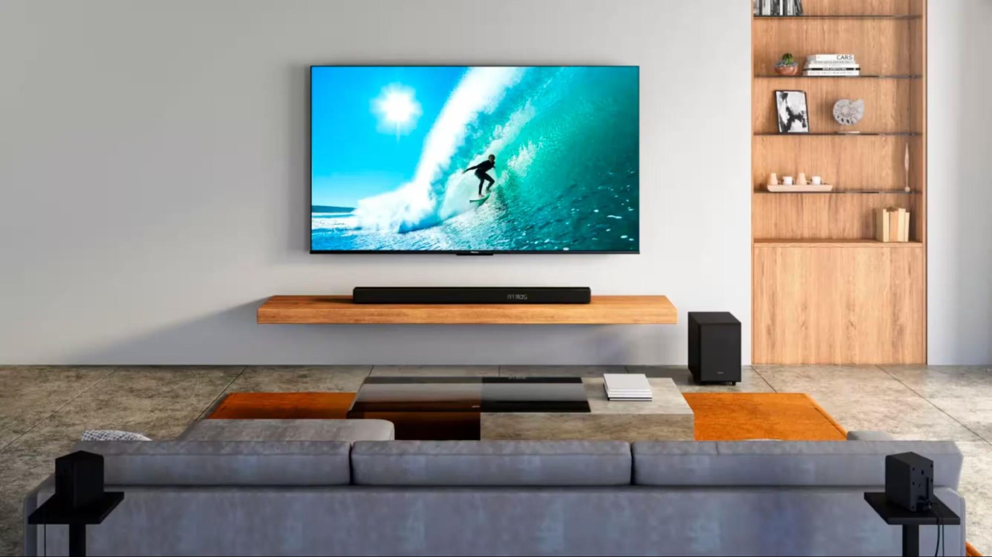 Hisense AX Series 5.1.2 Ch 420W Soundbar System in a living room