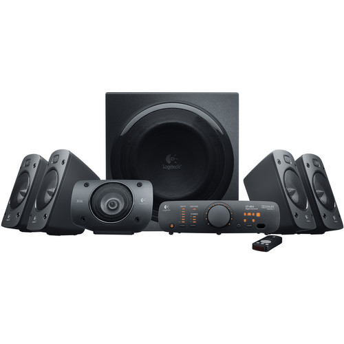 Logitech Z906 5.1 Surround Sound Speaker System isolated on a white background