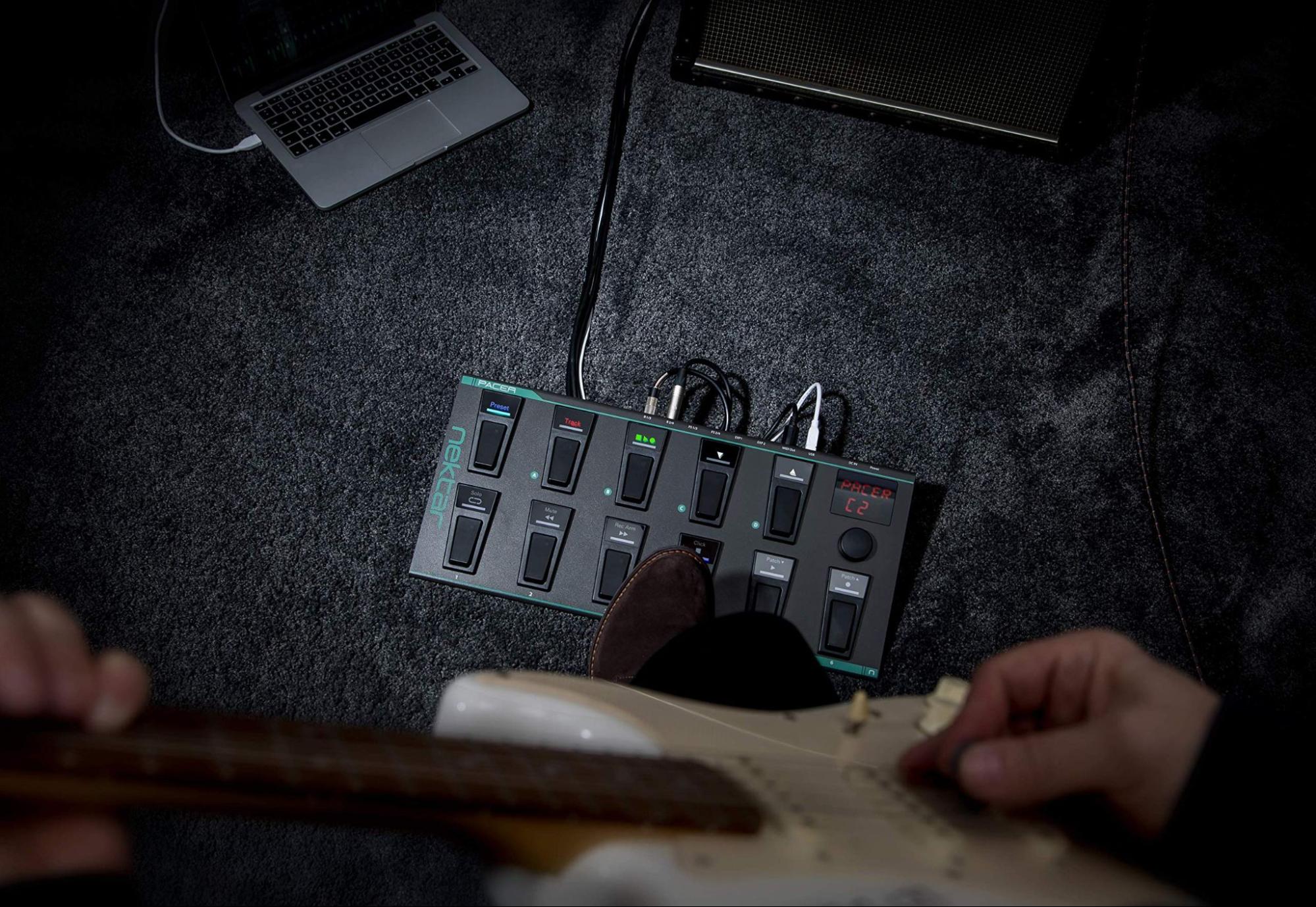 Nektar Pacer MIDI DAW Footswitch Controller placed on the floor