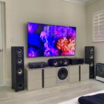 Surround Sound Speakers set up in a room