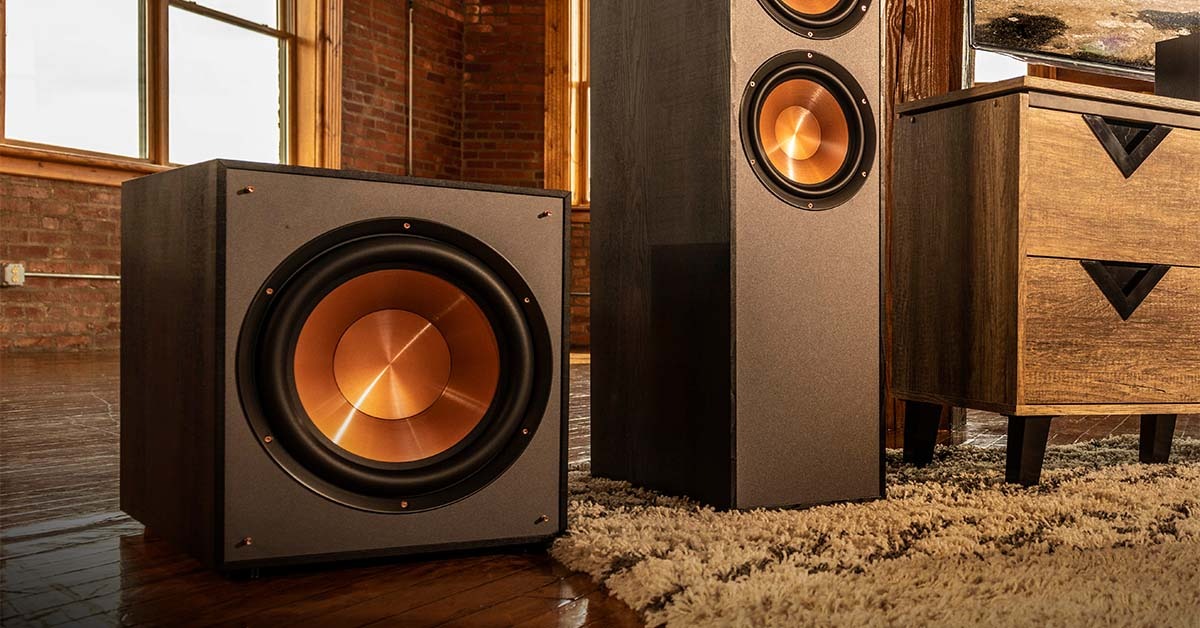 brown color home theater subwoofers 