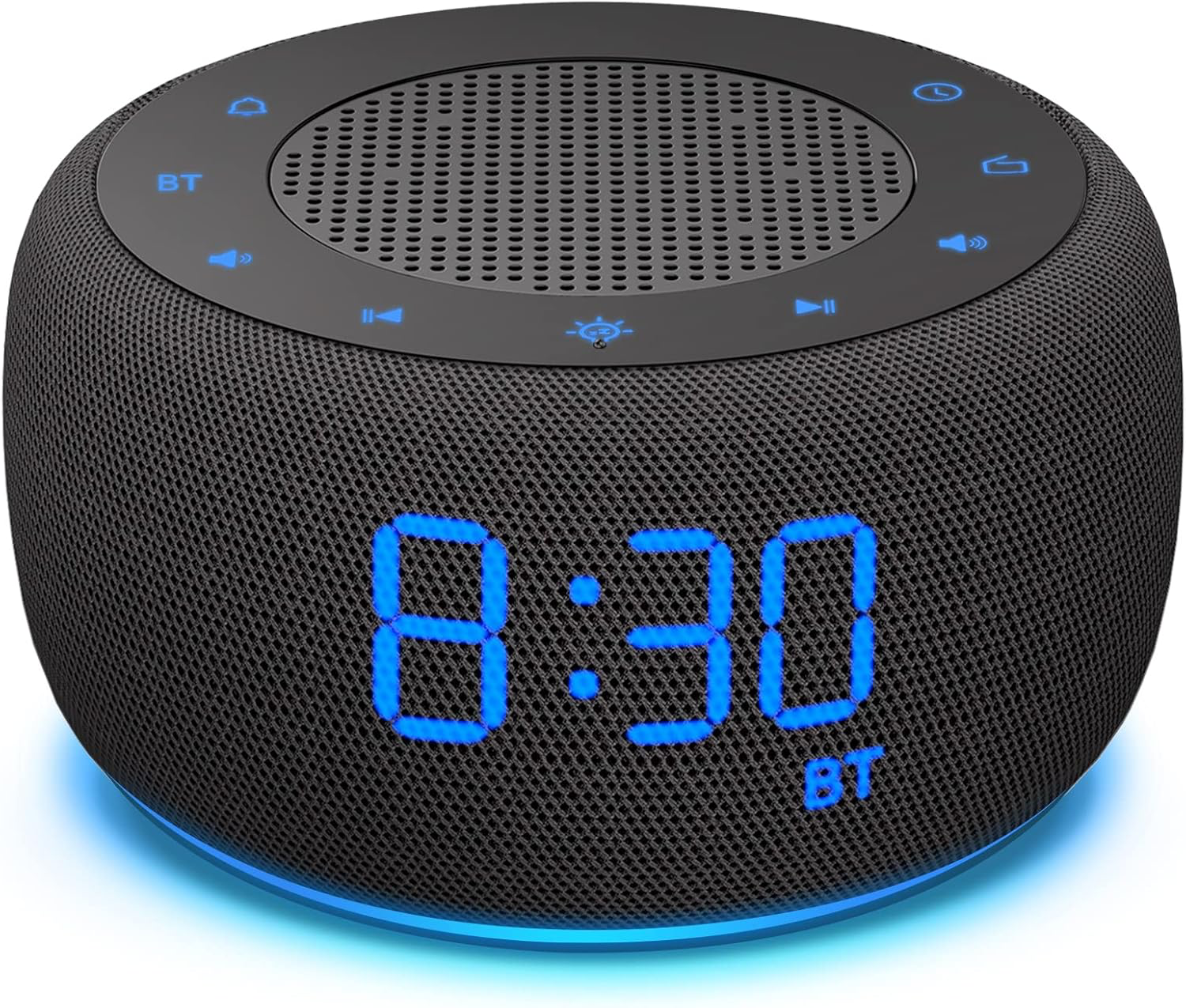 BUFFBEE Bluetooth Speaker Alarm Clock – Dimmable LED & White Noise 