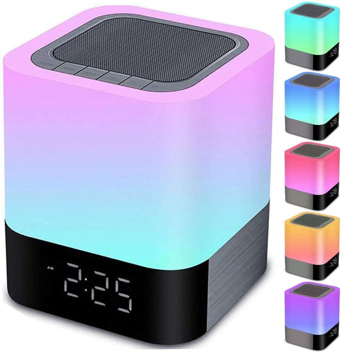 Gallstep Night Lights Bluetooth Speaker Alarm Clock – 48-Color LED Display