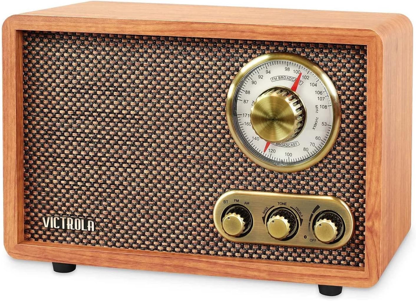 Victrola Retro Wood Bluetooth Radio with Built-in Speaker