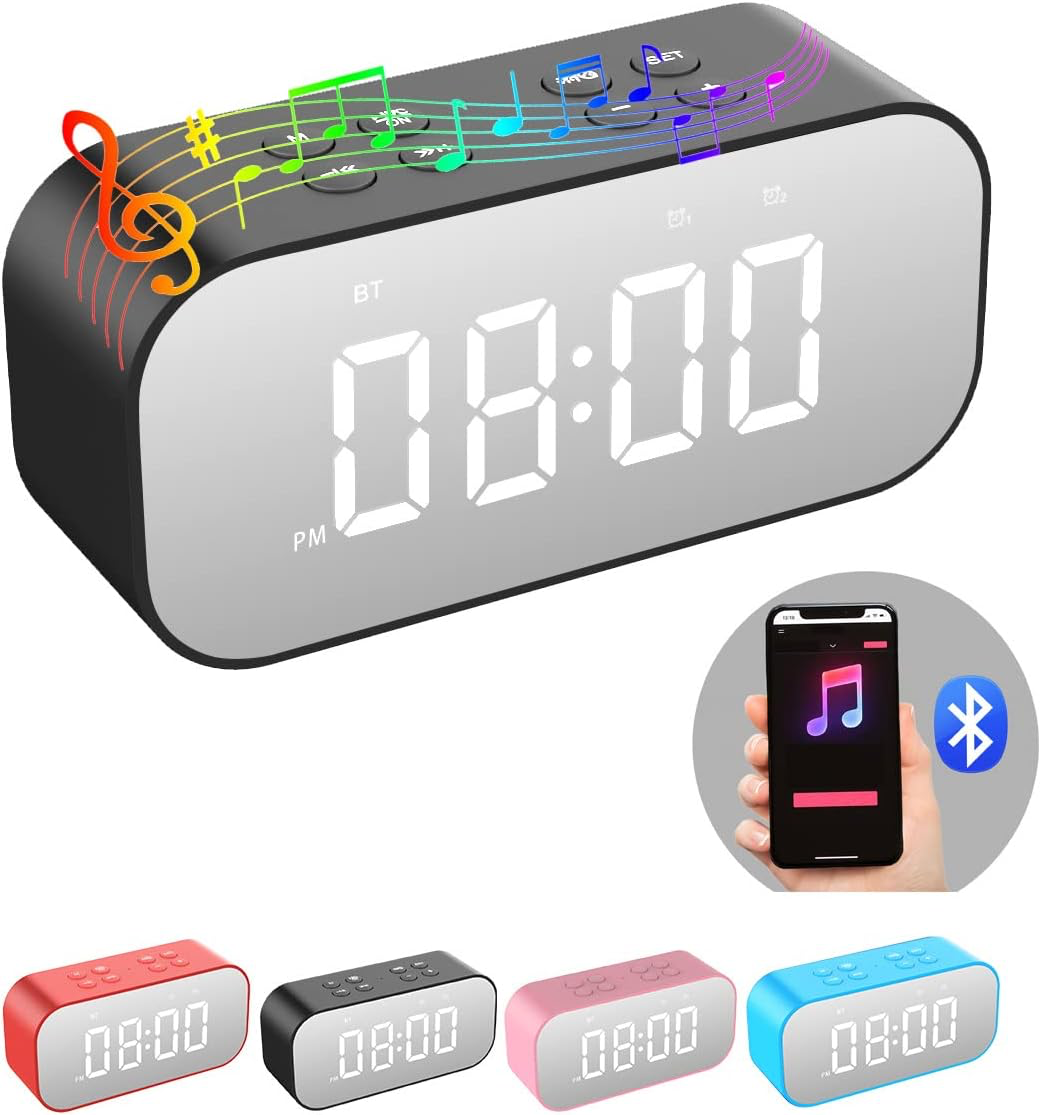  AFK Alarm Clock with Bluetooth Speaker – Hands-Free Calling & USB Charging