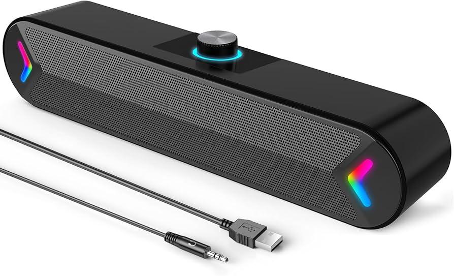 A view of the LENRUE USB-Powered Soundbar